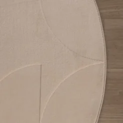 Runder Teppich Wohnzimmer - Charm Circles Beige