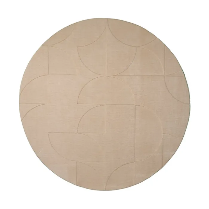 Runder Teppich Wohnzimmer - Charm Circles Beige