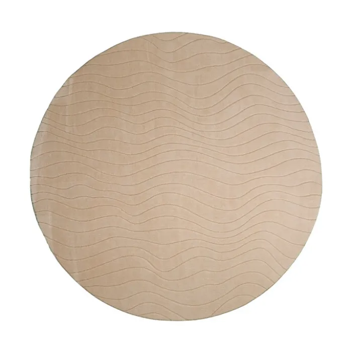 Runder Teppich Wohnzimmer - Charm Waves Beige