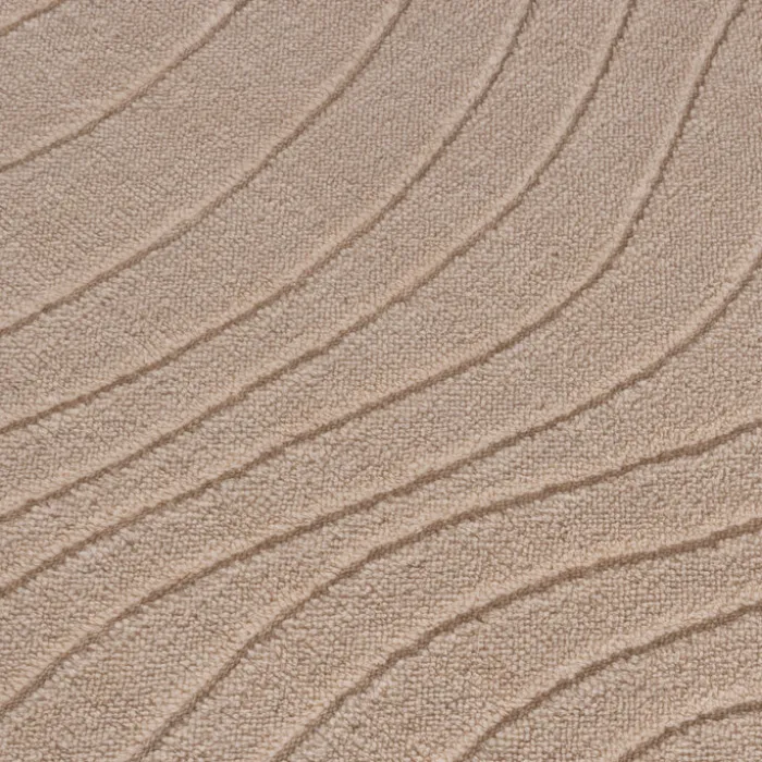 Runder Teppich Wohnzimmer - Charm Waves Beige