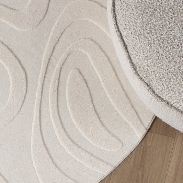 Runder Teppich Wohnzimmer - Charm Shapes Weiß