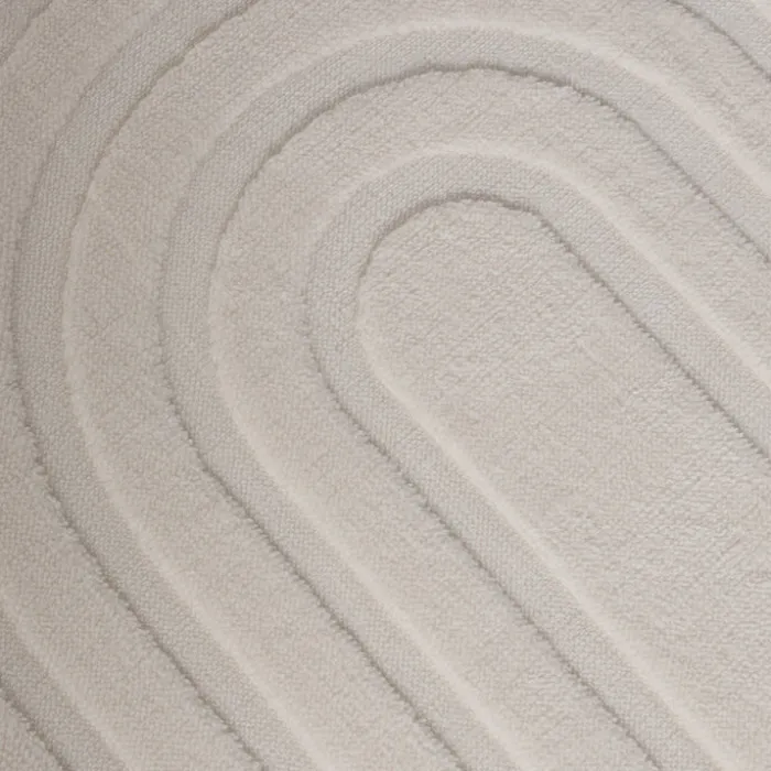 Runder Teppich Wohnzimmer - Charm Curves Weiß