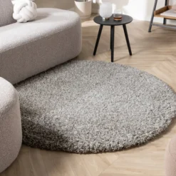 Runder Wohnzimmer Teppich - Yves Hellgrau