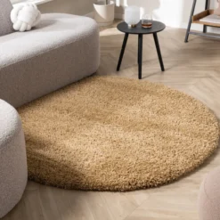 Runder Wohnzimmer Teppich - Yves Gold