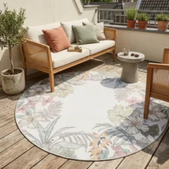 Rund Outdoor Teppich - Poppy Creme