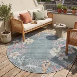 Rund Outdoor Teppich - Poppy Olivgrün