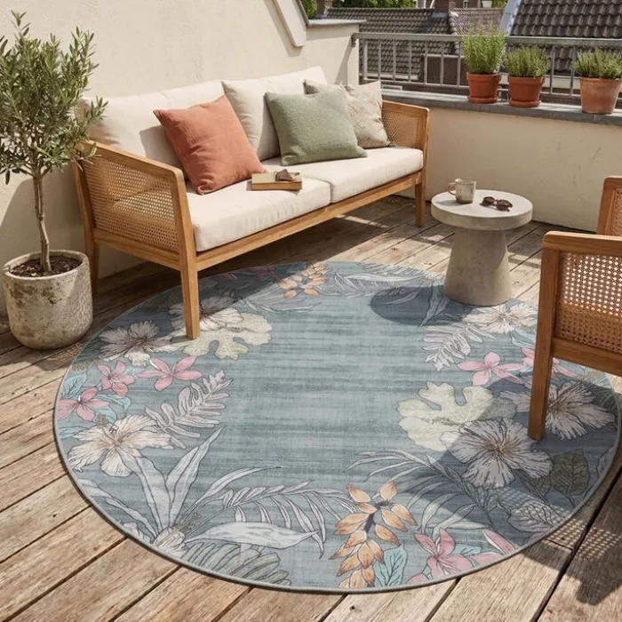 Rund Outdoor Teppich - Poppy Olivgrün