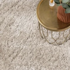 Shaggy Teppich Oval - Blaze Beige Grau - 162x232cm