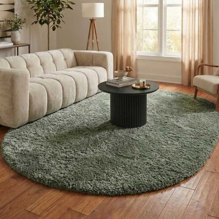 Shaggy Teppich Oval - Blaze Grün - 160x230cm