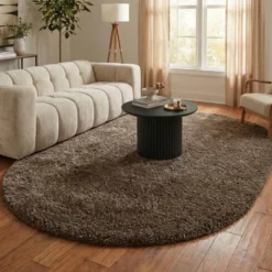 Shaggy Teppich Oval - Blaze Taupe - 160x230cm