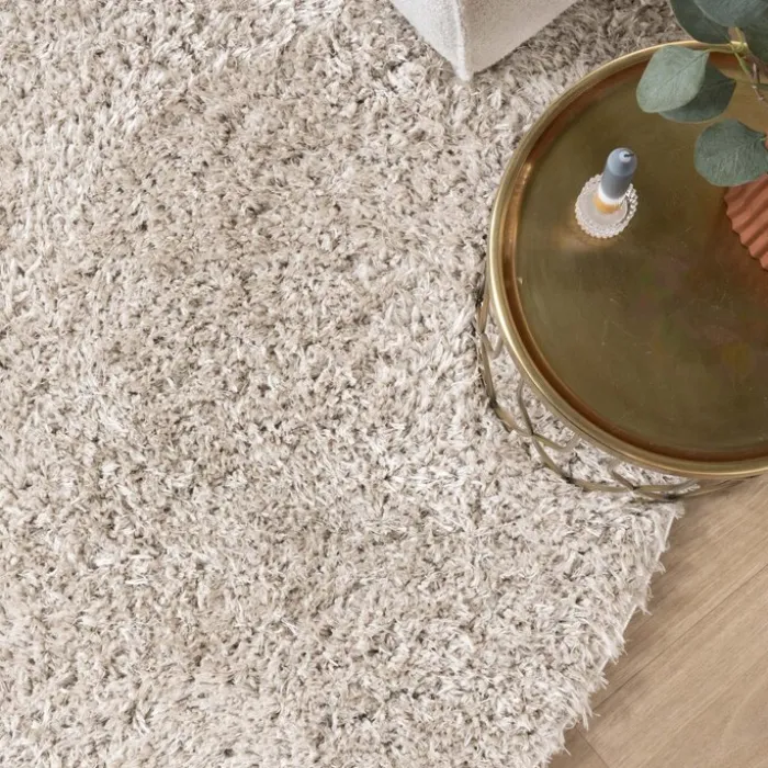 Shaggy Teppich Rund - Blaze Beige Grau