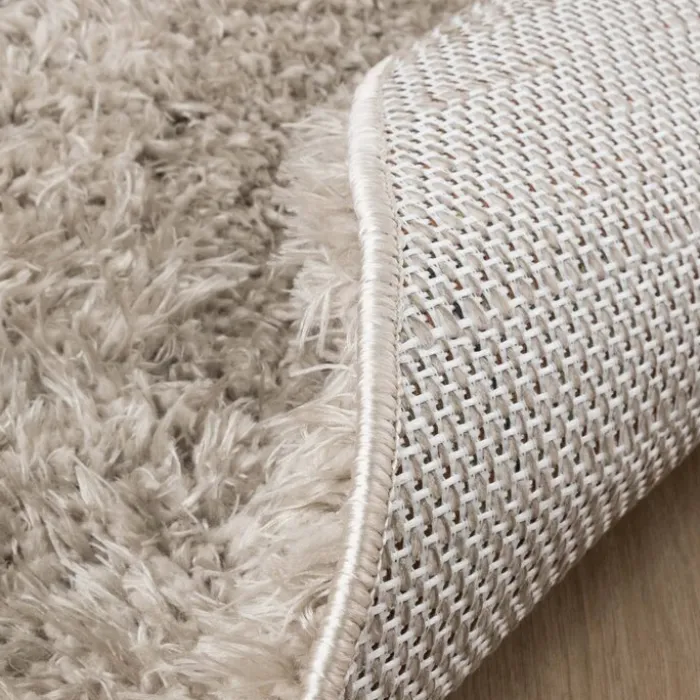 Shaggy Teppich Rund - Blaze Beige Grau