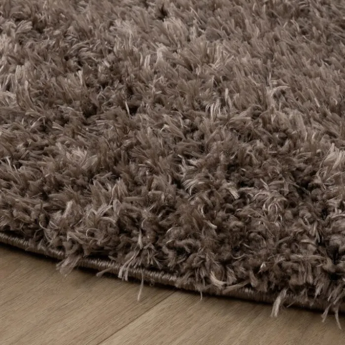 Shaggy Teppich Rund - Blaze Taupe
