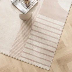 Skandinavischer Teppich - Aurora Shapes Beige