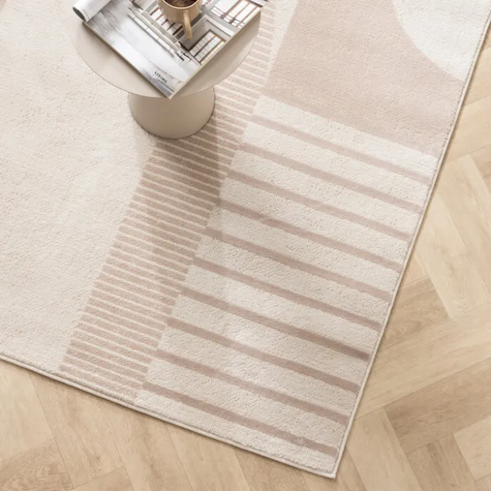 Skandinavischer Teppich - Aurora Shapes Beige