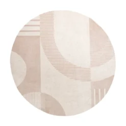 Skandinavischer Teppich Rund - Aurora Shapes Beige