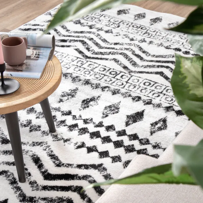 Skandinavische Teppich - Scandi Noak Schwarz Weiß