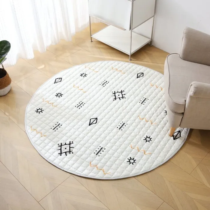 Spielteppich Baby Rund - Noa Aztec Creme- Ø 150cm
