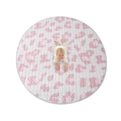 Spielteppich Baby Rund - Noa Panter-Druck Rosa - Ø 150cm