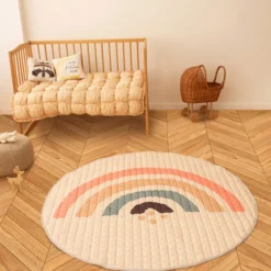 Spielteppich Baby Rund - Noa Regenbogen Bunt - Ø 150cm