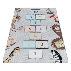 Spielteppich - Pleun Animals Hopscotch Grau