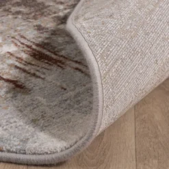 Teppich Abstrakt Rund - Xavier Scratch Taupe Rot