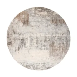 Teppich Abstrakt Rund - Xavier Scratch Taupe Grau