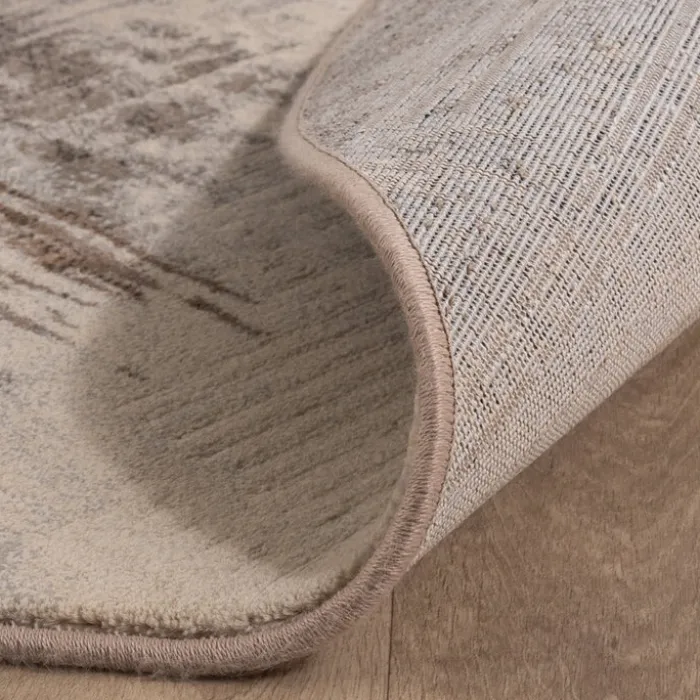 Teppich Abstrakt Rund - Xavier Scratch Taupe Grau