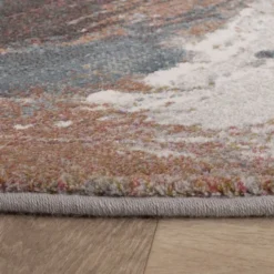 Teppich Abstrakt Rund - Xavier Wave Blau Rot