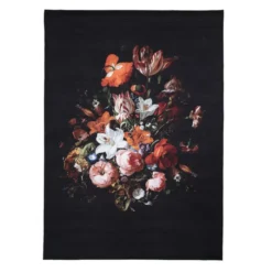 Teppich Floral - Florine Schwarz Orange