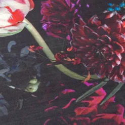 Teppich Floral - Florine Schwarz Rosa