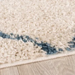 Teppich Hochflor - Grand Lines Creme Blau