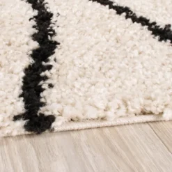 Teppich Hochflor - Grand Wire Creme Schwarz