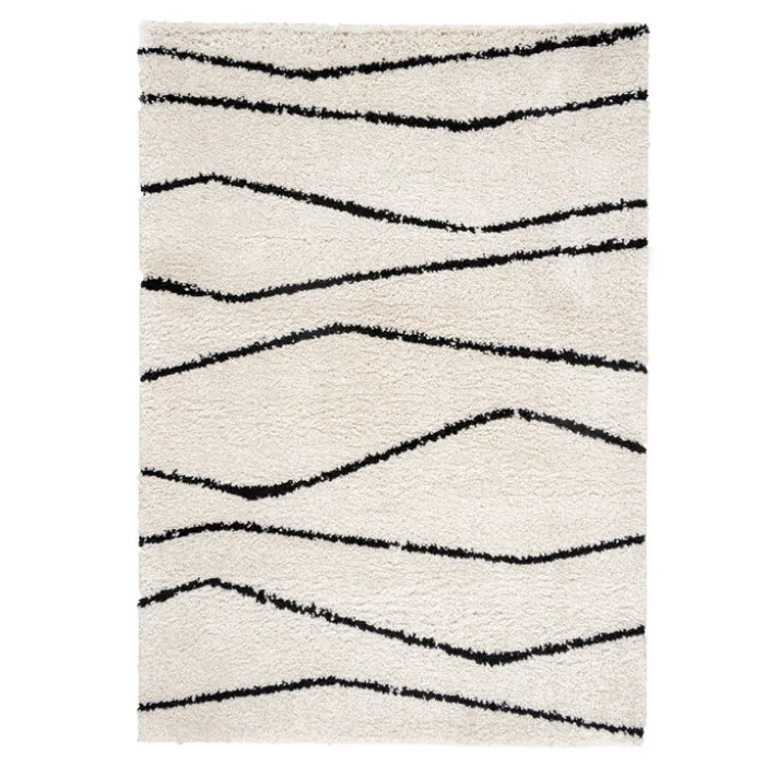 Teppich Hochflor - Grand Wire Creme Schwarz