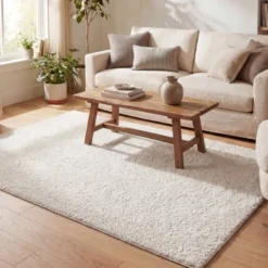 Teppich Hochflor - Lofty Creme Weiß