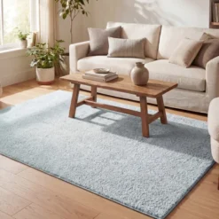 Teppich Hochflor - Lofty Hellblau Türkis