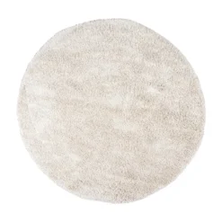 Teppich Hochflor Rund - Lofty Creme Weiß
