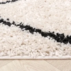 Teppich Hochflor - Sensa Double Creme Schwarz