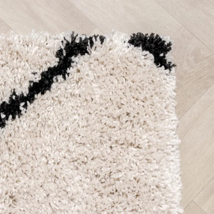 Teppich Hochflor - Sensa Lines Creme Schwarz