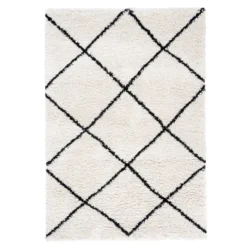 Teppich Hochflor - Sensa Lines Creme Schwarz