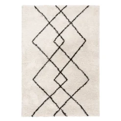 Teppich Hochflor - Sensa Pair Creme Schwarz
