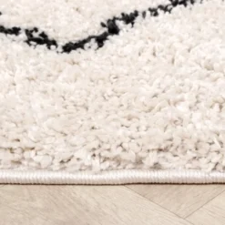 Teppich Hochflor - Sensa Pair Creme Schwarz