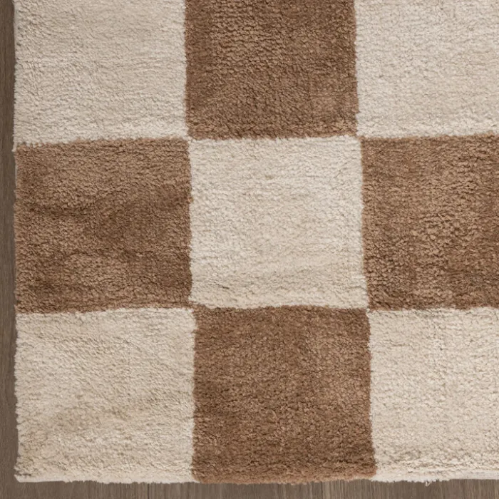 Teppich kariert - Blox beige weiß