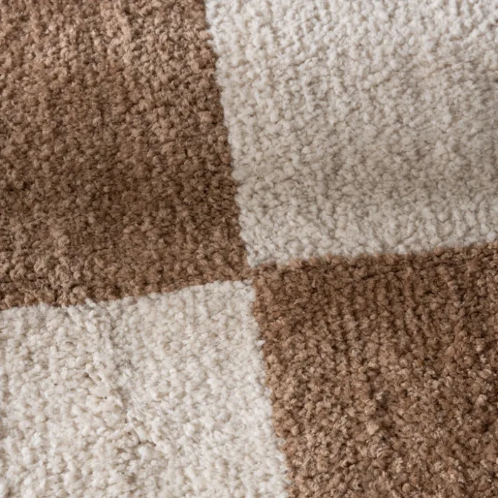 Teppich kariert - Blox beige weiß