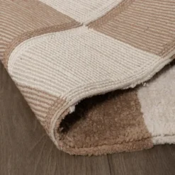 Teppich kariert - Blox beige weiß