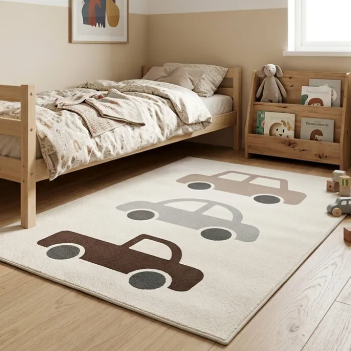 Teppich Kinderzimmer - Bowie Auto Creme