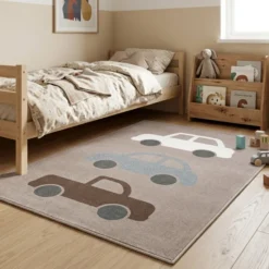 Teppich Kinderzimmer - Bowie Auto Taupe
