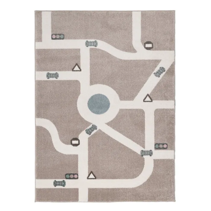 Teppich Kinderzimmer - Bowie Autobahn Taupe