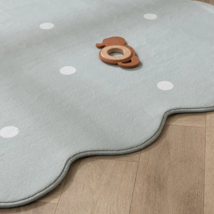 Teppich Kinderzimmer - Cloudy Dots Minze