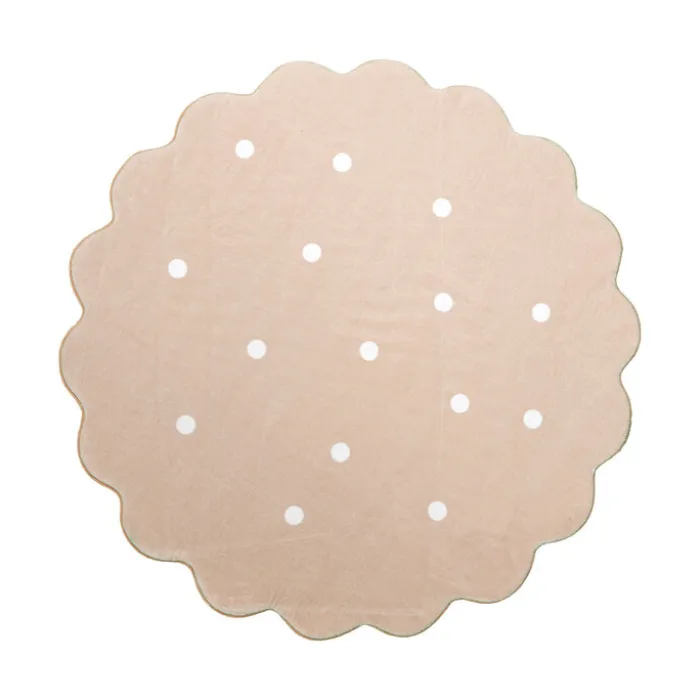 Teppich Kinderzimmer Rund - Cloudy Dots Beige